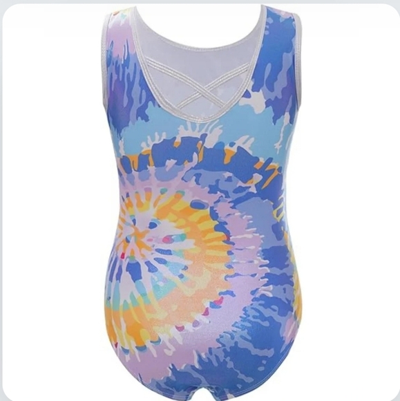 NWT Zkql blue spiral girls leotard size 10 - Picture 2 of 7